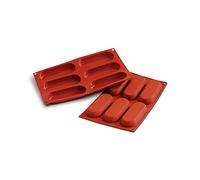 Silikomart 26.103.00.0060 SF103 Moule Forme Boudoir 6 Cavités Silicone Terre Cuite, Marron