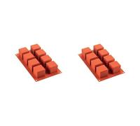 silikomart 26.104.00.0065 Moule en Silicone Forme Cube, Rouge Brique, 5,5 x 17,5 x 31 cm (Lot de 2)