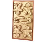 Silikomart 26.106.63.0068 SF106 Moule Forme Bonhomme Pain d'Epices 4 Cavités Silicone Doré