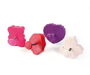 Silikomart 70.112.99.0069 ACC089 Lot de 4 Emporte-Pièces Thème Amours | Plastique, Multicolore 130 x 130 x 60 mm