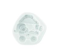 Silikomart 71.472.00.0096 Moule pour Pâte à Sucre SLK372 Ourson Poussette Silicone Blanc