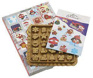 silikomart | CA01 Kit Creative Xmas Countdown, 28 x 28 mm | Kit composition 1 moule en Silicone, 1 boîte cadeau, Winter Holiday Inspiration, h 13 mm, Volume 140 ml, Made in Italy