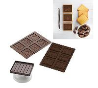 silikomart | CKC04 Moule en Silicone pour chocolats COOKIE GNAM GNAM SLIM, antiadhésif, 6 chocolats, paquet de 1 Moule pour sucreries, Easy Choc, 47 x 57 mm, h 5 mm, Volume 33 ml, Made in Italy