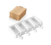 silikomart | GEL05M Moule en Silicone pour Crème Glacée MINI CHIC, antiadhésif, 4 Crème Glacée, Lot de 1 Moule pour Bonbons, Crème Glacée facile, 70 x 33 mm, h 22 mm, Volume 152 ml, Fabriqué en Italie