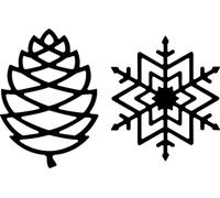 Silikomart Inverno Moule en silicone pour décoration comestible en forme de pomme de pin et flocon de neige