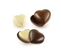 Silikomart | Kit 2 Moules en silicone THERMOFORMÉS, Forme Secret Love, Dimensions 123 x 115 h 44mm + 93 x 99 h 36mm