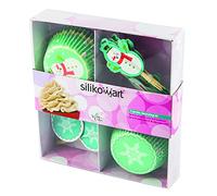 Silikomart | Kit de moules à pâtisserie composé de 24 caissettes en papier + 24 toppers de gâteau, Picks d'hiver, Matériau en papier, Jetable, Dimensions 160 x 160 x 35 mm