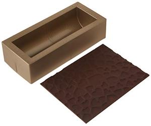 silikomart | Kit pour Tronchetti et Semifreddi MAGIC LOVE, Kit composition 1 moule en Silicone platine pour Tronchetto, 1 tapis en Silicone platine, Design 3D, 296 x 130 mm, h 72 mm, Made in Italy
