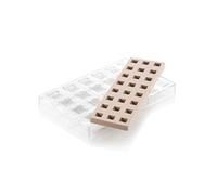 Silikomart - KIT QUADRO 01 - CH015 MOULE EN TRITAN 25 X 25 H 15 MM + ICH015 MOULE EN SILICONE N. 24, Blanc et Brun