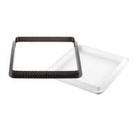Silikomart Kit Tarte Ring Square 200x200 mm Anneau perforé avec moule en silicone carré