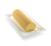 silikomart | MAGIC BÛCHE Truncheon and Semifreddo Kit, Kit composition 1 Bûche en plastique, 1 Base en plastique, 2 Têtes en Silicone platine, 2 Tapis en Silicone platine, Design 3D, 250 x 80 mm, h 67 mm, Made in Italy