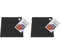 silikomart | Miss Hot Support de Casserole en Silicone, 175 x 175 mm, Support de Casserole de Cuisine pour protéger Les Mains ou la Table, Couleur Noire, fabriqué en Italie, Noir (Lot de 2)