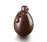 silikomart | Moule à Chocolat Thermoformé Réutilisable LADY COCCA, Lot de 4 Moules pour Œuf en Chocolat, Forme Poule, 250 x 150 h 58 mm, Made in Italy