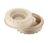 silikomart | Moule à gâteau en Silicone ARENA moderne, antiadhésif, Lot de 1 Moule à gâteau, Design 3D, 241 x 281 mm, h 70 mm, Ø 220 mm, Fabriqué en Italie, Gris Clair