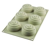 silikomart | Moule à Gâteau en Silicone MINI GIROTONDO, Anti-adhérent, 6 Mini Spirales, Lot de 1 Moule à Gâteau, Design 3D, Ø 68 h 37 mm, Volume 600 ml, Made in Italy
