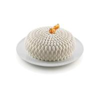 silikomart | Moule à gâteau en Silicone Modern HONORÉ, antiadhésif, Lot de 1 Moule à gâteau, Design 3D, Ø 195 h 70 mm, Volume 1600 ml, Made in Italy, Gris Clair