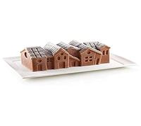 Silikomart - Moule à gâteau en silicone Modern WINTER VILLAGE - antiadhésif 3D, 88×218×80 mm