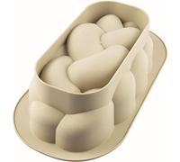 silikomart | Moule à gâteau en Silicone TRECCIA moderne, 288 x 156 mm | h 83 mm, Volume 2,1 l, antiadhésif, paquet de 1 moule avec anneau de sécurité, Made in Italy