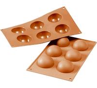 Silikomart Moule à muffins demi-sphère 6 pièces Ø6cm H 3cm Silicone, terracotta