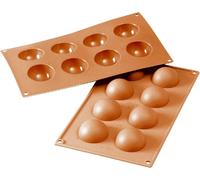 Silikomart Moule à muffins demi-sphère 8 pièces Ø5cm H 2,5cm Silicone, terracotta