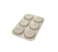 silikomart | Moule à Snack en silicone BURGER BREAD, antiadhésif, Pack de 1 moule pour 6 pains à hamburger, Ø 80 h 20 mm, Made in Italy