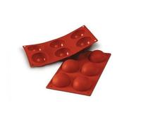 Silikomart Moule demi-sphères SF003 6 cavités en silicone terre cuite marron