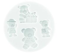 Silikomart |Moule en Silicone, Forme Bears Family, Mesures 25 x 25 mm, Made in Italy