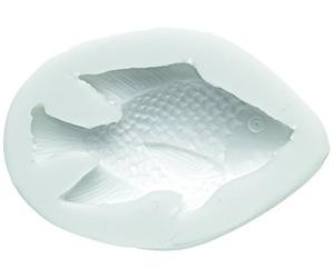 Silikomart | Moule en Silicone pour Pâte à Sucre FISH, Moule pour Décorations de Gâteau, Thème Prince, Dimensions 7 x 5 x 2 mm, Blanc