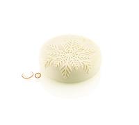 Silikomart | NEVE 1100 Moule rond en silicone avec décoration flocon de neige, antiadhésif, volume : 1100 ml, lot de 1 moule à gâteaux ø170 h 53 mm, fabriqué en Italie