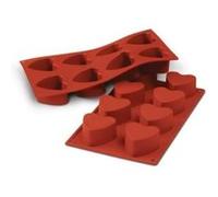 Plat / moule GENERIQUE SILIKOMART PLAQUE A MUFFINS SILICONE 8 MOULES COEUR