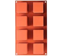 Silikomart Professional Flexible Silicone Bakeware, Cube 4 Oz, 50mm x 50mm x 50mm High 8 Cavities by Silikomart