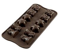 silikomart | SCG06 Moule en Silicone pour chocolats de NOËL, antiadhésif, lot de 1 moule pour bonbons, Easy Choc, 34 x 34 h18 mm, Made in Italy