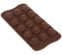 silikomart | SCG13 Moule en Silicone pour chocolats ROSE, antiadhésif, 15 chocolats, paquet de 1 Moule pour sucreries, Easy Choc, Ø 28 h 18 mm, Made in Italy