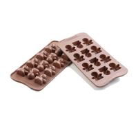 silikomart | SCG15 MOOD Moule en Silicone pour chocolats, antiadhésif, 12 chocolats, paquet de 1 Moule pour sucreries, Easy Choc, 33 x 34 mm, h 17 mm, Made in Italy