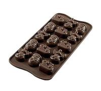 silikomart | SCG23 Moule en Silicone pour chocolats CHOCO WINTER, antiadhésif, 15 chocolats, paquet de 1 Moule pour sucreries, Easy Choc, 33 x 27 mm, h 15 mm, Made in Italy