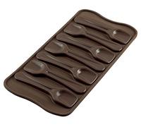 silikomart | SCG28 Moule en silicone pour chocolats CHOCO SPOON, antiadhésif, 8 cuillères à chocolat, paquet de 1 moule pour sucreries, Easy Choc, 96 x 26 mm, h 16 mm, Made in Italy