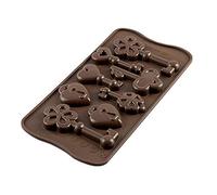 silikomart | SCG33 Moule en Silicone pour chocolats CHOCO KEYS, antiadhésif, 8 chocolats, paquet de 1 Moule pour sucreries, Easy Choc, 4 x 84 mm, h14 mm, Made in Italy