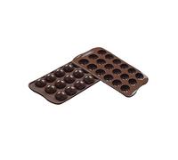 Silikomart Moule à chocolat Goal SCG34 – silicone antiadhésif, 18 chocolats, Ø27 mm H14 mm