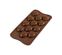silikomart | SCG48 Moule en Silicone pour chocolats MY LOVE, antiadhésif, 12 chocolats, paquet de 1 Moule pour sucreries, Easy Choc, 31 mm x 30 mm, h 15 mm, Volume 96 ml, Made in Italy