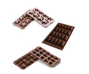 Silikomart - SET CHOCO WINTER, MR GINGER, CHOCO GIANDUIA - MOULES EN SILICONE EASY CHOC