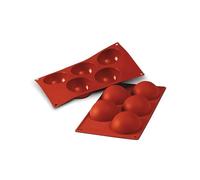 Silikomart Moule en silicone SF001 SEMISFERA anti-adhérent 5 cavités Ø 80 h 40 mm Rouge Brique