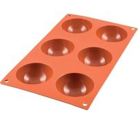 silikomart | SF002 Moule en silicone pour Monoportions SEMISFERA | 6 cavités, ø 70 h 35 mm, anti-adhérent, Lot de 1 Moule à gâteau, Made in Italy