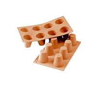 silikomart | SF0021 Moule en Silicone pour BABÀ Monoportions, anti-adhérent, 8 cavités, Lot de 1 Moule à gâteau, Ø 55 h 60 mm, Made in Italy