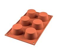 Silikomart Moule à muffin en silicone SF0023 – 6 cavités, anti-adhérent, Fabriqué en Italie