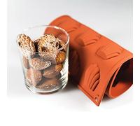 silikomart | SF032 Moule en Silicone pour Monoportions MADELEINE, antiadhésif, 9 Monoportions, Lot de 1 Moule à gâteau, 68 x 45 mm, h 17 mm, Made in Italy, Brique
