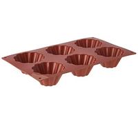 silikomart | SF034 Moule en Silicone pour BRIOCHETTE Monoportions, antiadhésif, 6 Monoportions, Lot de 1 Moule à gâteau, Ø 79 h 37 mm, Made in Italy