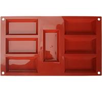 silikomart | SF054 Moule en Silicone pour monoportions, antiadhésif, 7 cavités, paquet de 1 Moule à gâteau, 95 x 45 mm, h 12 mm, Made in Italy