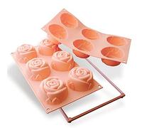 silikomart | SF077 Moule en Silicone pour monoportions ROSE, antiadhésif, 6 cavités, Lot de 1 Moule à gâteau, Ø 76 h 40 mm, Made in Italy