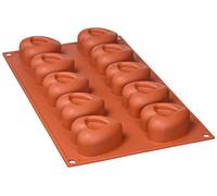 silikomart | SF088 Moule en silicone pour CUORE Monoportions, antiadhésif, 10 Coeurs, Lot de 1 Moule à gâteau, 48 x 54 mm, h 27 mm, Made in Italy