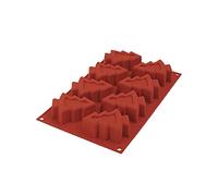 Silikomart 26.108.63.0063 SF108 Moule Forme Sapin de Noël 8 Cavités Silicone Doré, Terracotta